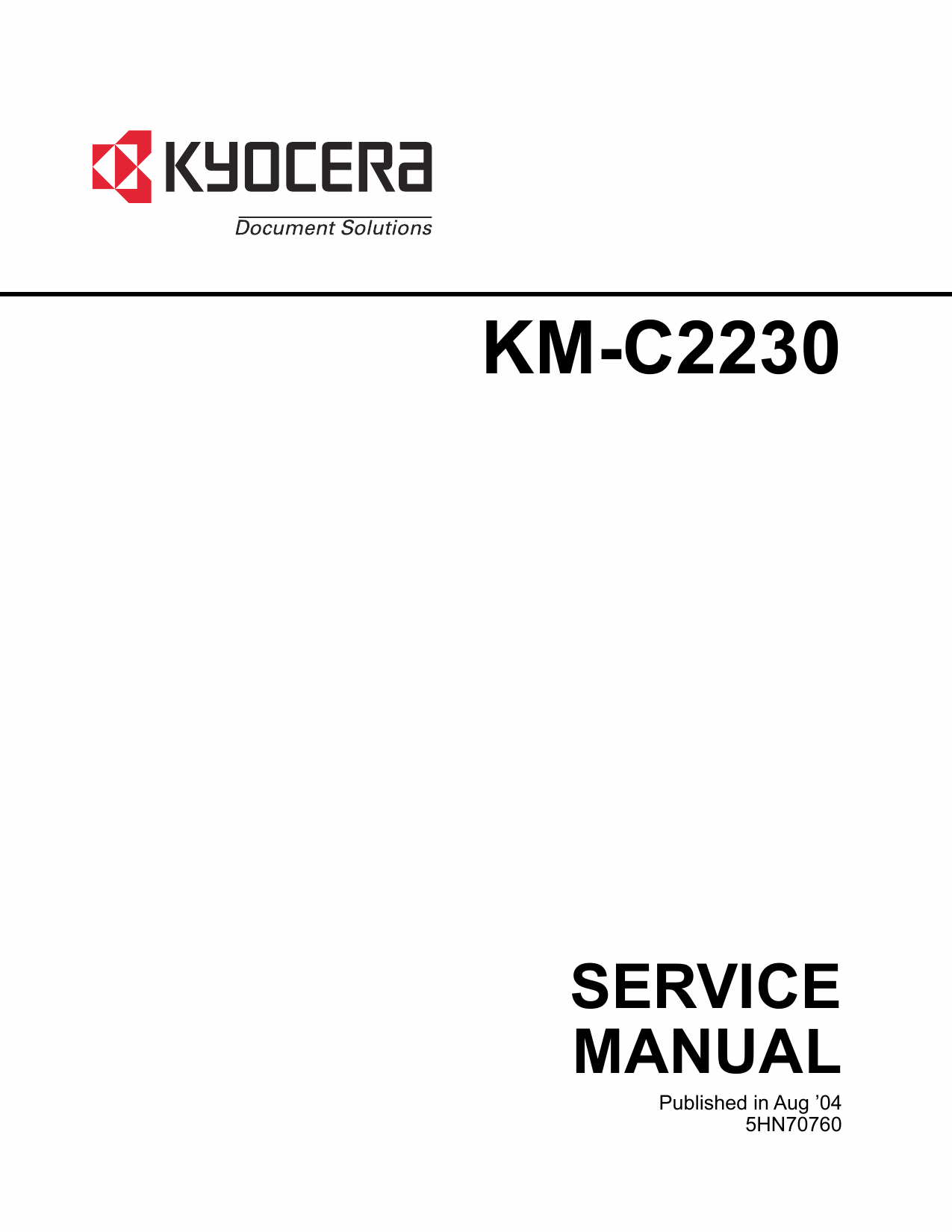 KYOCERA ColorCopier KM-C2230 Parts and Service Manual-1